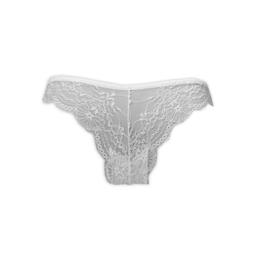 Damen-Tanga-Slip aus Spitze – Weiß – M