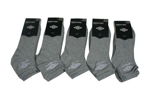 Unisex cotton socks - short socks - 15 pairs - 35-40 - gray - Umbro