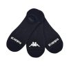 Kappa footies breathable cotton secret socks - 3 pairs/pack - black - 39-42