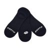 Lotto footies breathable cotton secret socks - 3 pairs/pack - black - 39-42