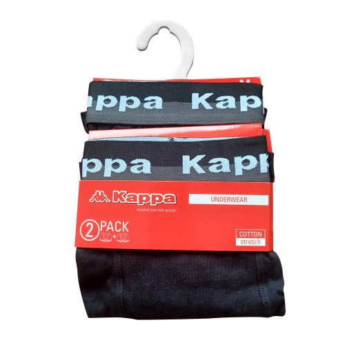 Kappa Herren-Boxershorts aus Baumwolle – 2 Stück/Packung – Schwarz – L