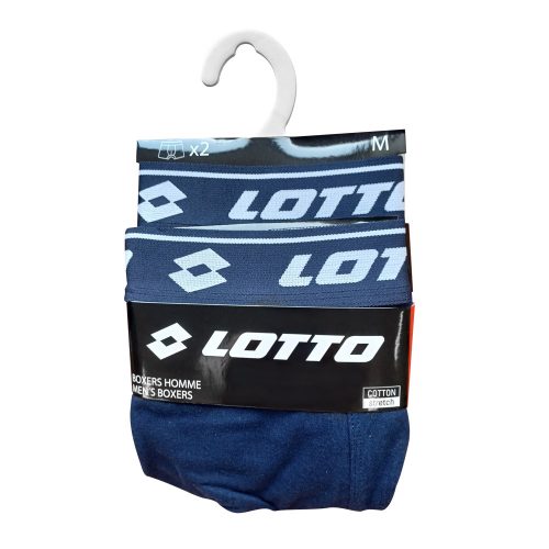 Boxer da uomo in cotone Lotto - confezione da 2 pz - blu scuro - L