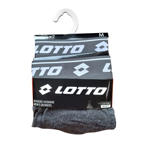 Boxer da uomo in cotone Lotto - confezione da 2 pz - grigio scuro - L