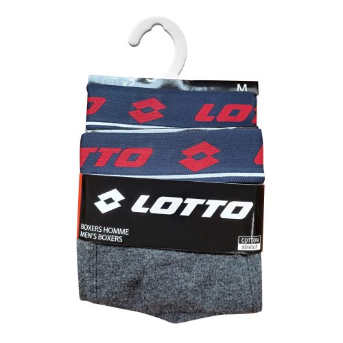 Lotto Herren-Boxershorts aus Baumwolle – 2 Stück/Packung – Dunkelgrau – L