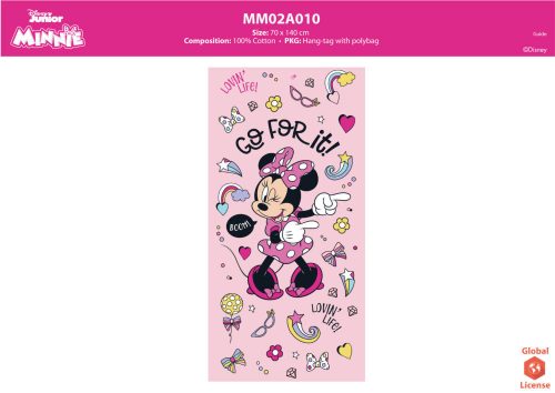 Disney Minnie Mouse children's beach towel - 100% cotton - 70x140 cm - pink