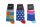 Damen-Baumwollsocken – 3 Paar – blau – 35-38 – gestreift-gepunktet-kariert – Evidence