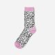 Women's cotton socks - white-pink - Love pattern - 39-42 - Evidence