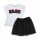 Cotton T-shirt with text pattern - cool with black tulle skirt for little girls - white-black - 116