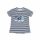 T-shirt in cotone con strass, decorata con motivo di scarpe - a righe - 104