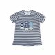 Cotton T-shirt with rhinestones, decorated with a shoe pattern - striped - 110