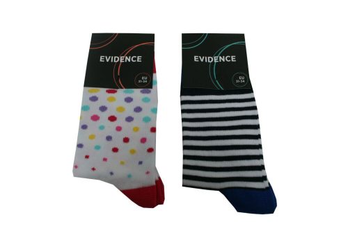 Children's cotton socks - 2 pairs - patterned - 23-26 - dotted-striped - Evidence