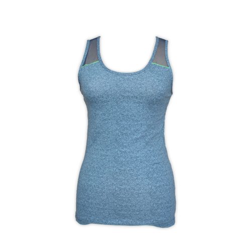 Completo intimo sportivo in cotone da donna in due pezzi - mutandine sportive - top con spalline spesse - blu denim - S