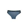 Completo intimo sportivo in cotone da donna in due pezzi - mutandine sportive - top con spalline spesse - blu denim - S