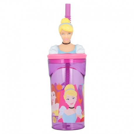 3D FIGURÁS PALACK SZÍVÓSZÁLLAL 360 ML DISNEY Hercegnők