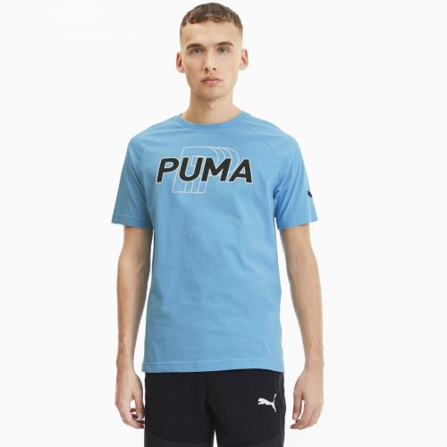 Puma men's sports t-shirt with high cotton content - light blue - M