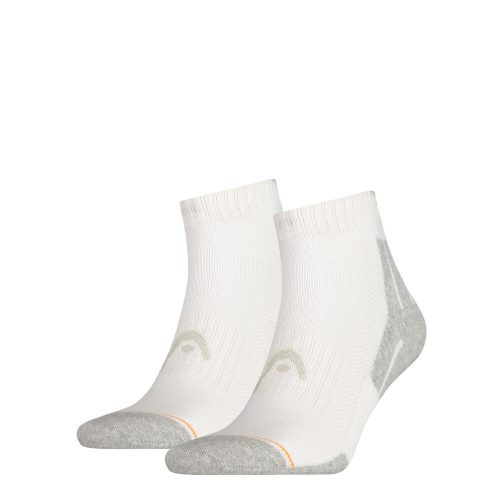 Head unisex sports socks - breathable with semi-plush sole - short - 2 pairs - white - 39-42