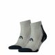 Head Unisex Sportsocken – atmungsaktiv mit Halbplüschsohle – kurz – 2 Paar – Grau – 39-42