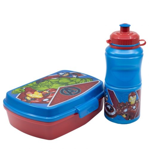 Set „Avengers“ aus Kunststoff-Sandwichbox + Wasserflasche