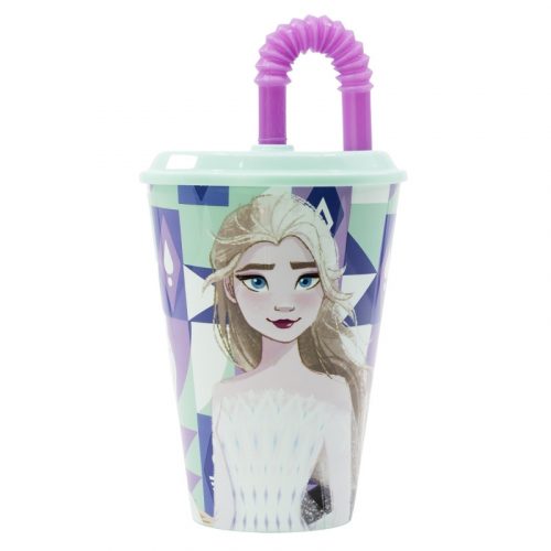 Cana cu paie din plastic Disney Frozen - 430 ml