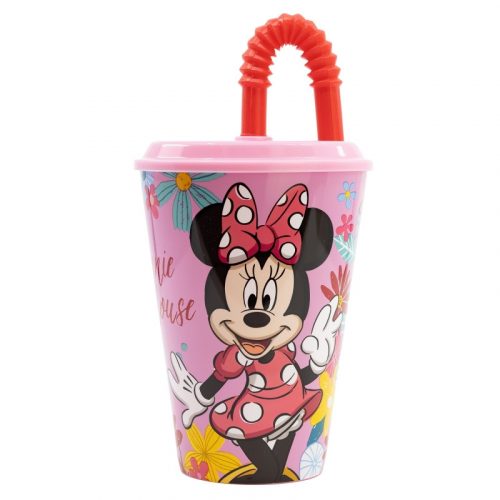 Bicchiere con cannuccia in plastica Disney Minnie Mouse - 430 ml