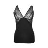 Women's high cotton two-piece underwear set - black - M