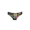 Women's underwear set with flower pattern - black - S