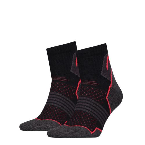 Head Unisex Wandersocken – mit Halbplüschsohle 2 Paar – Schwarz-Rot – 39-42