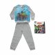 Long thin cotton children's pajamas - Avengers - group photo with pattern - Jersey - gray - 104