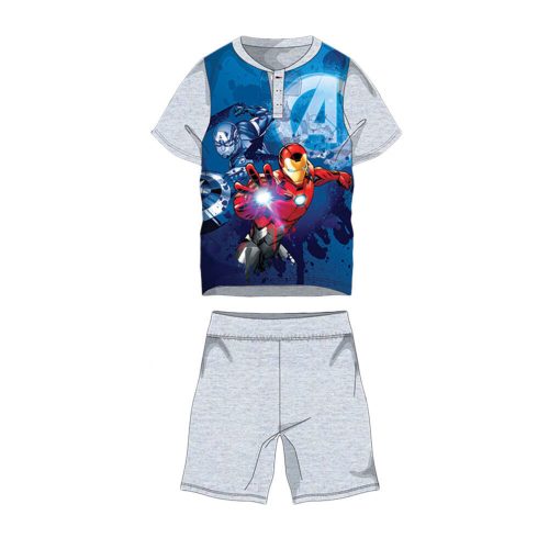 Pijamale de vară pentru copii din bumbac cu mâneci scurte - Avengers