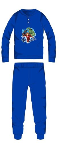 Avengers winter cotton children's pajamas - interlock pajamas - medium blue - 110