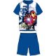 Avengers Sommer-Kurzarm-Kinder-Baumwollpyjama – Jersey-Pyjama – Mittelblau – 128