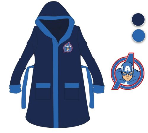 Avengers hooded cotton robe for children - dark blue - 122-128