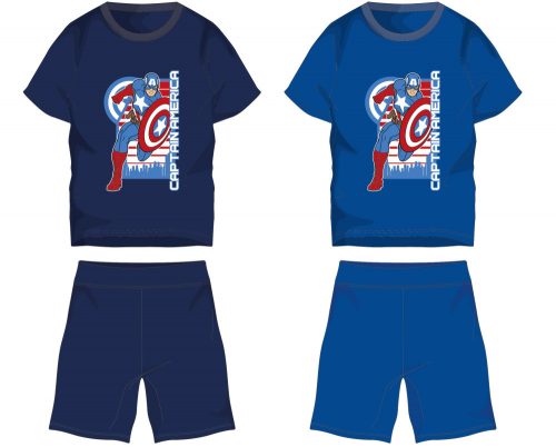 Ansamblu de vară din bumbac Avengers - set tricou-short - albastru mediu - 104