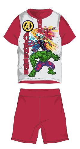 Avengers Sommer-Kurzarm-Kinderpyjama – Pyjama aus Baumwolljersey – Rot – 110