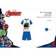 Avengers summer short-sleeved children's pajamas - cotton pajamas - medium blue - 122