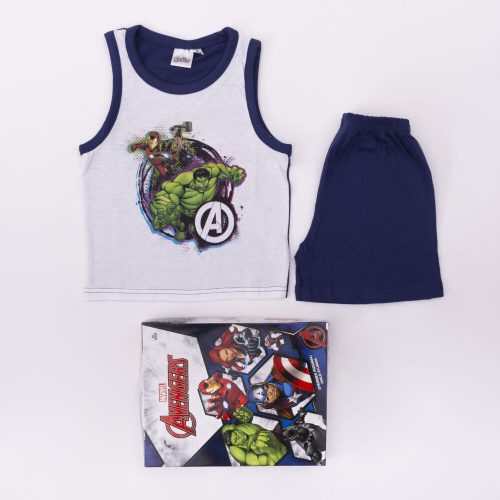 Sleeveless cotton children's pajamas - Avengers - dark blue - 116