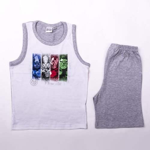 Avengers boy cotton summer ensemble - t-shirt and shorts set - gray - 116