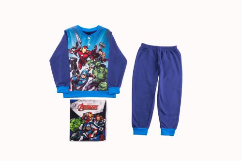 Flanell-Kinderpyjama - Avengers - dunkelblau-blau - 98