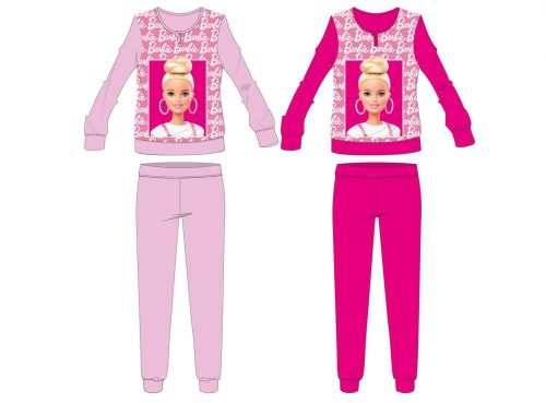 Pijamale de iarnă Barbie din bumbac gros pentru fete - flanel - roz - 110