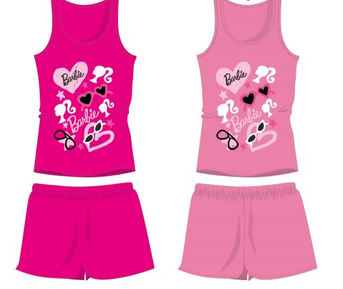 Barbie Sommer-Ensemble aus Baumwolle – T-Shirt-Shorts-Set – Rosa – 116