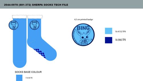 Bing bunny non-slip warm winter socks for children - sherpa socks - dark blue - 31-34