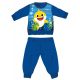 Baby Shark winterlicher dicker Baby-Pyjama – Baumwollflanell-Pyjama – mittelblau – 80