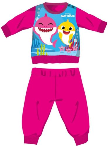 Baby Shark winter thick baby pajamas - cotton flannel pajamas - pink - 80