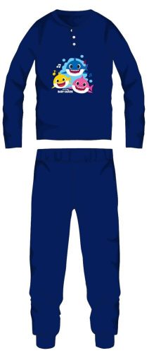 Baby Shark winter cotton children's pajamas - interlock pajamas - dark blue - 110