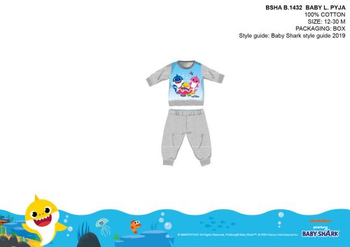 Baby Shark baby pajamas - jersey cotton pajamas - gray - 80