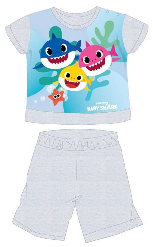 Baby Shark summer short-sleeved baby pajamas - cotton jersey pajamas - gray - 80