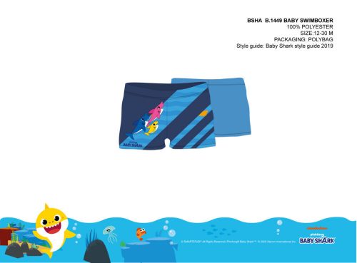 Baby shark baby bath boxer for little boys - light blue - 86