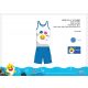 Baby Shark summer sleeveless children's pajamas - cotton pajamas - light blue