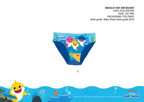 Baby Shark Badehose für Jungen – Mittelblau – 104