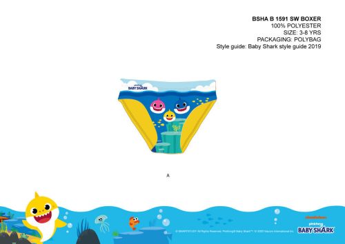 Fondo da bagno Baby Shark per ragazzi - giallo - 104